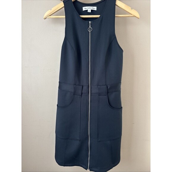 Abercrombie & Fitch Dresses & Skirts - Abercrombie & Fitch Black Utility Dress Front Zip Sleeveless S
